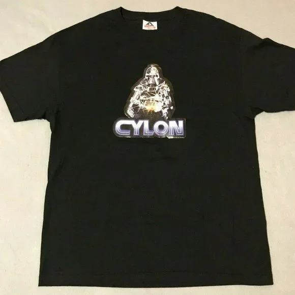 Vintage 1997 Battlestar Galactica Cylon Alstyle T-Shirt Universal Studios - Picture 1 of 6
